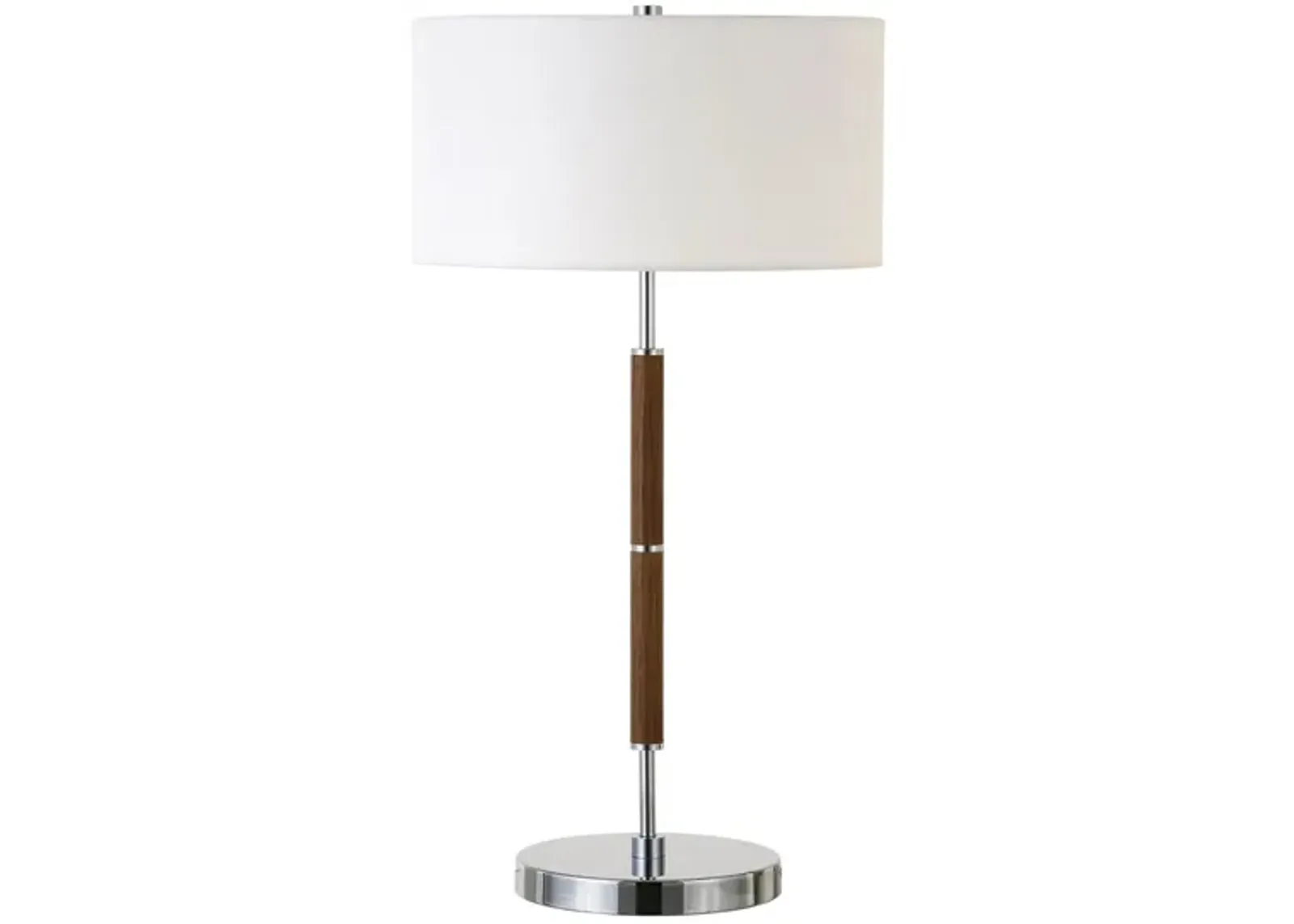 Cassius Table Lamp in Rustic Oak;Polished Nickel by Hudson & Canal