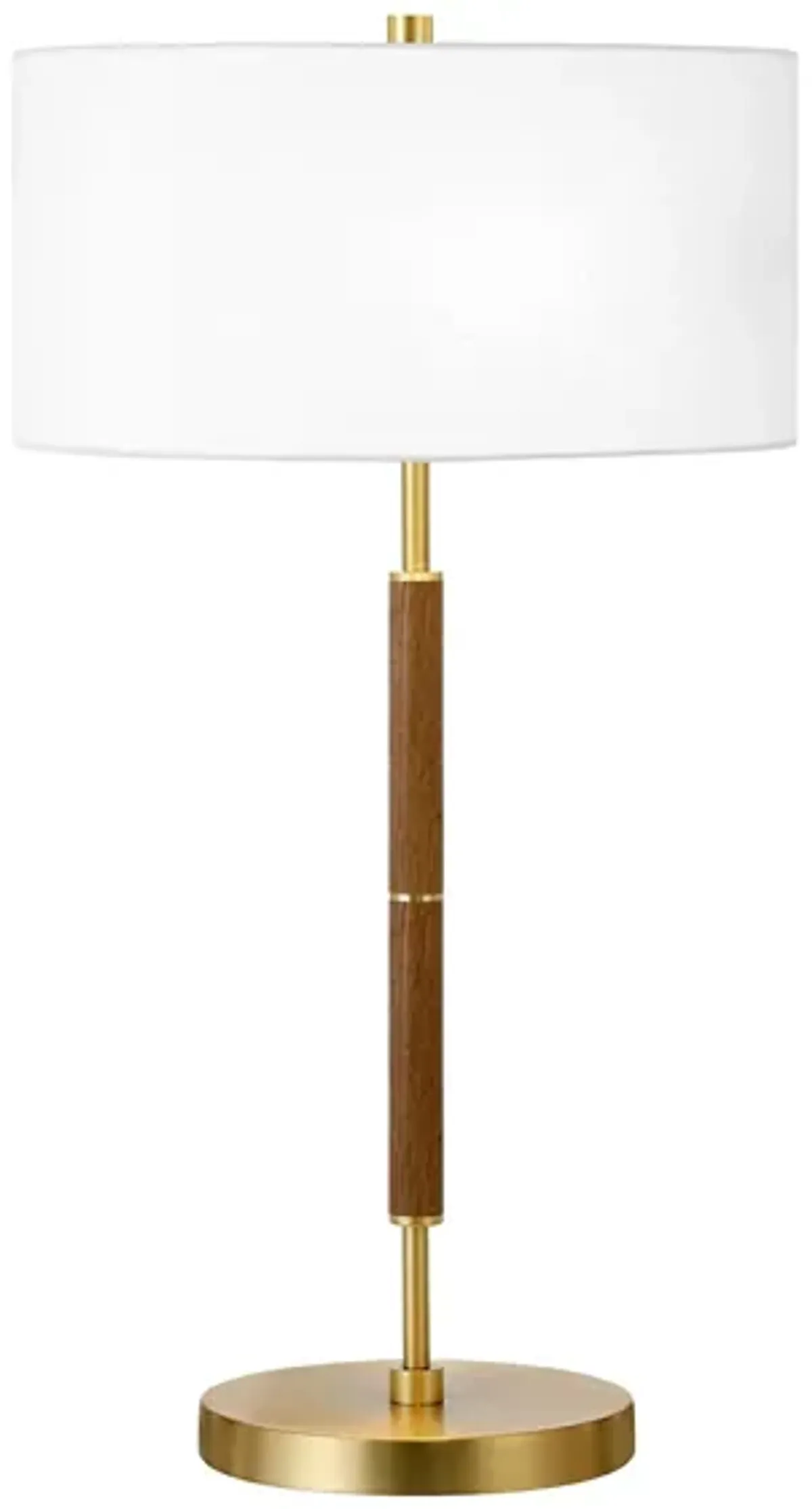 Cassius Table Lamp in Rustic Oak;Brass by Hudson & Canal