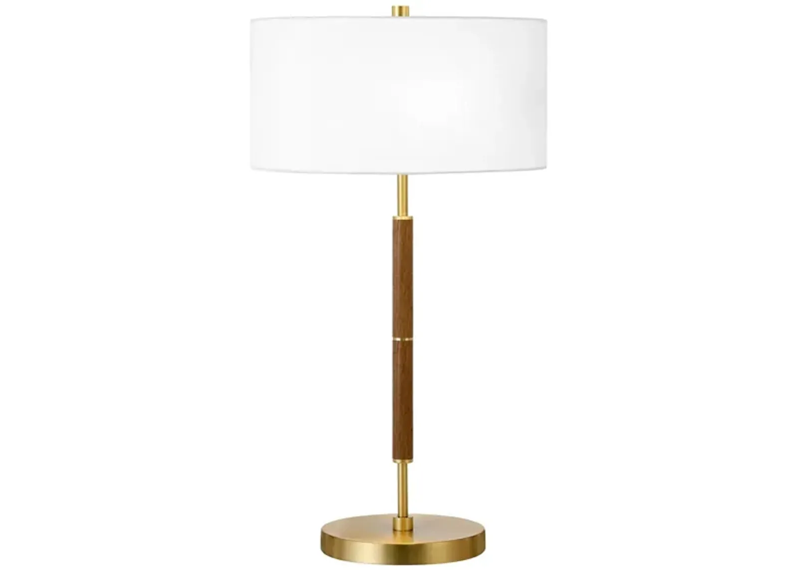 Cassius Table Lamp in Rustic Oak;Brass by Hudson & Canal