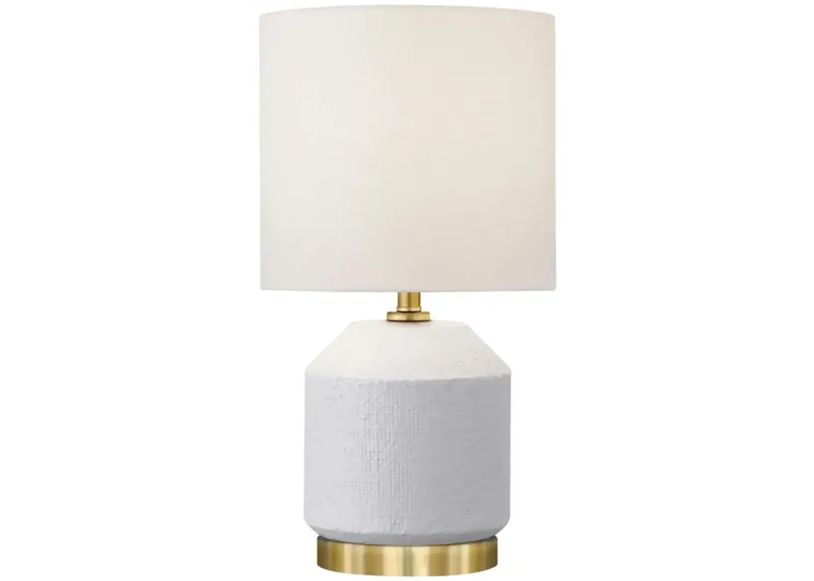 Esther Mini Lamp in Matte White/Antiqued Brass by Hudson & Canal