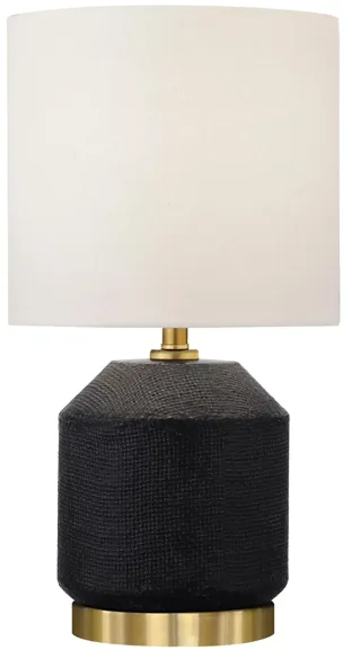 Esther Mini Lamp in Matte Black/Antique Brass by Hudson & Canal