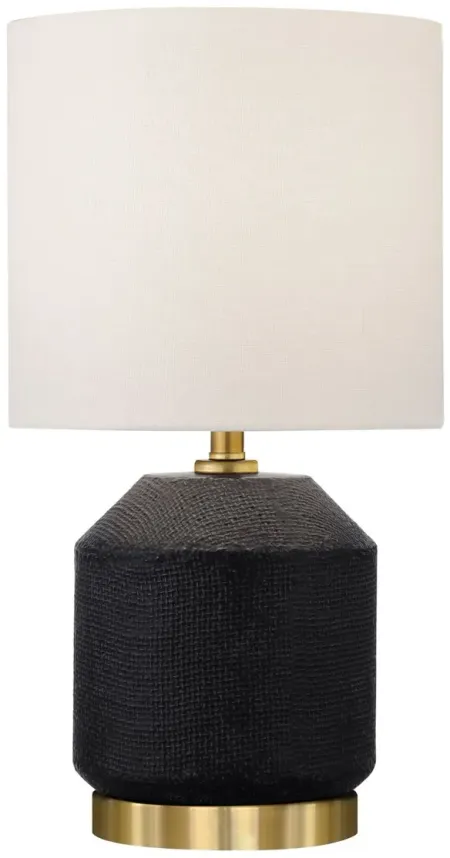 Esther Mini Lamp in Matte Black/Antique Brass by Hudson & Canal