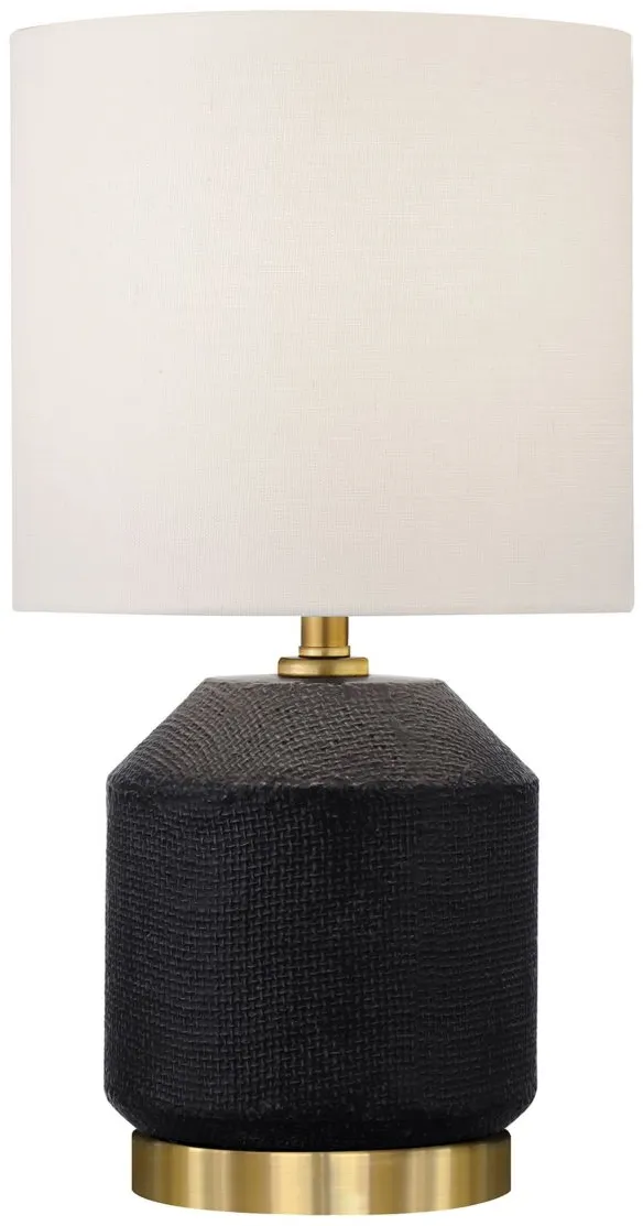 Esther Mini Lamp in Matte Black/Antique Brass by Hudson & Canal