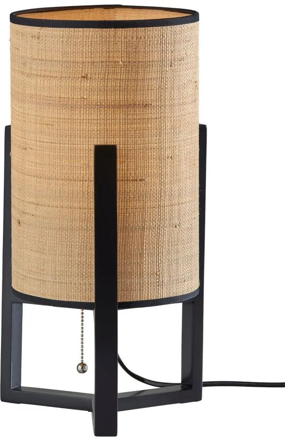Quinn Table Lantern in Black Wood by Adesso Inc