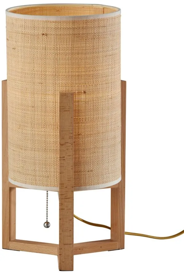 Quinn Table Lantern in Natural Wood by Adesso Inc
