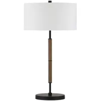 Cassius Table Lamp in Blackened Bronze/Rustic Oak by Hudson & Canal