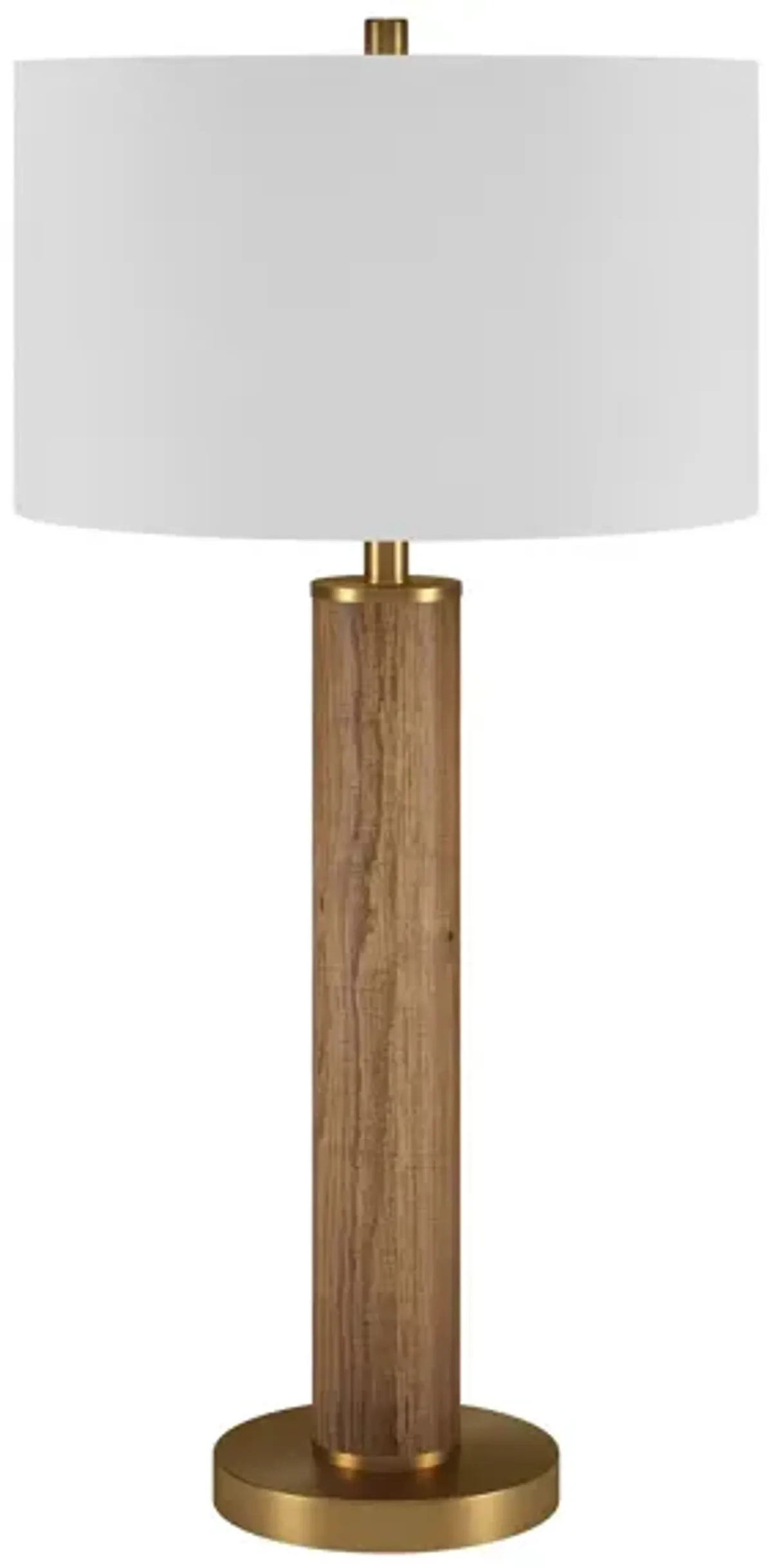 Bellamy Table Lamp in Rustic Oak/Brass by Hudson & Canal