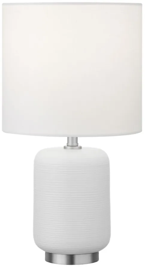 Apollo Mini Lamp in Matte White/Brushed Nickel by Hudson & Canal