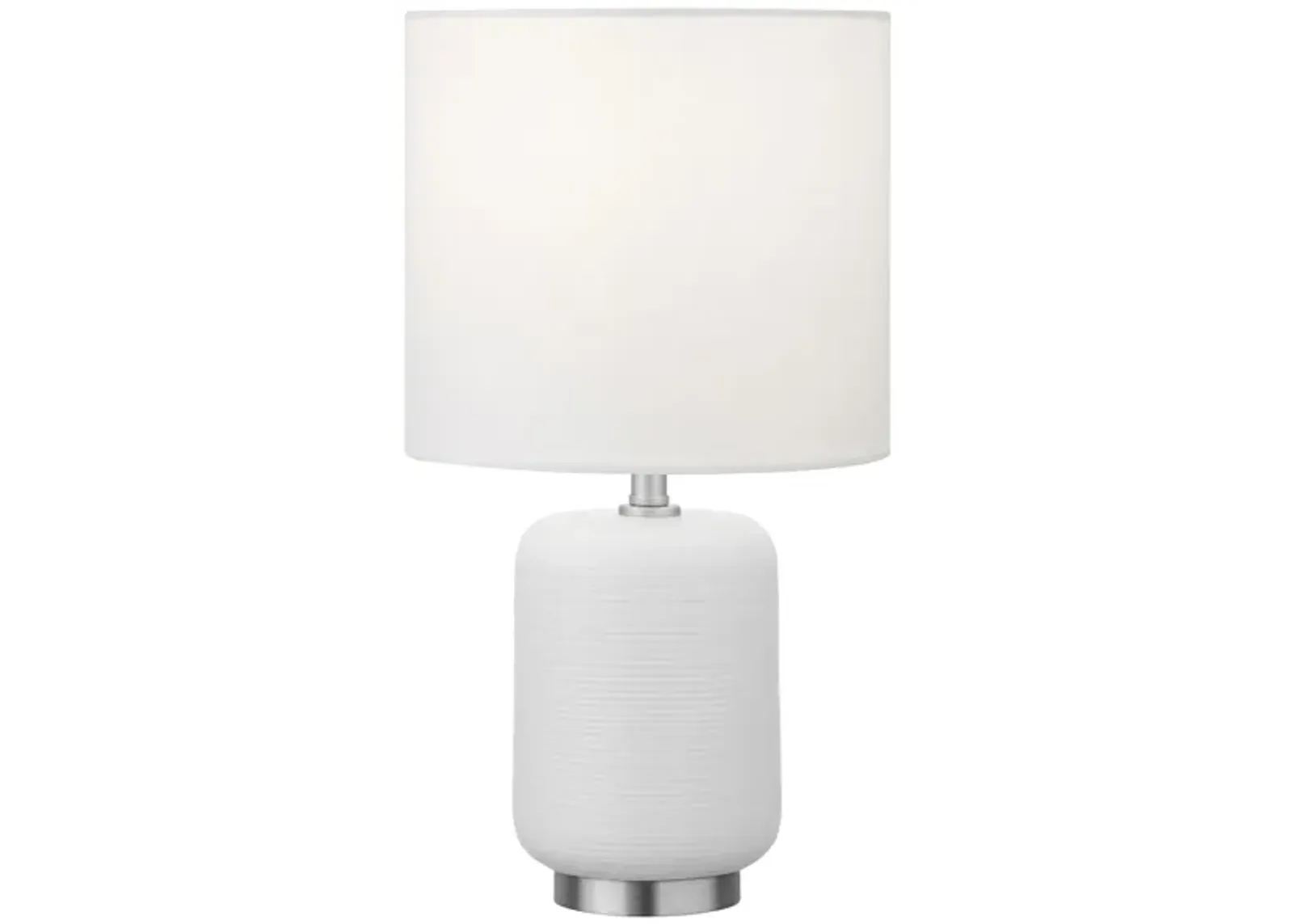 Apollo Mini Lamp in Matte White/Brushed Nickel by Hudson & Canal