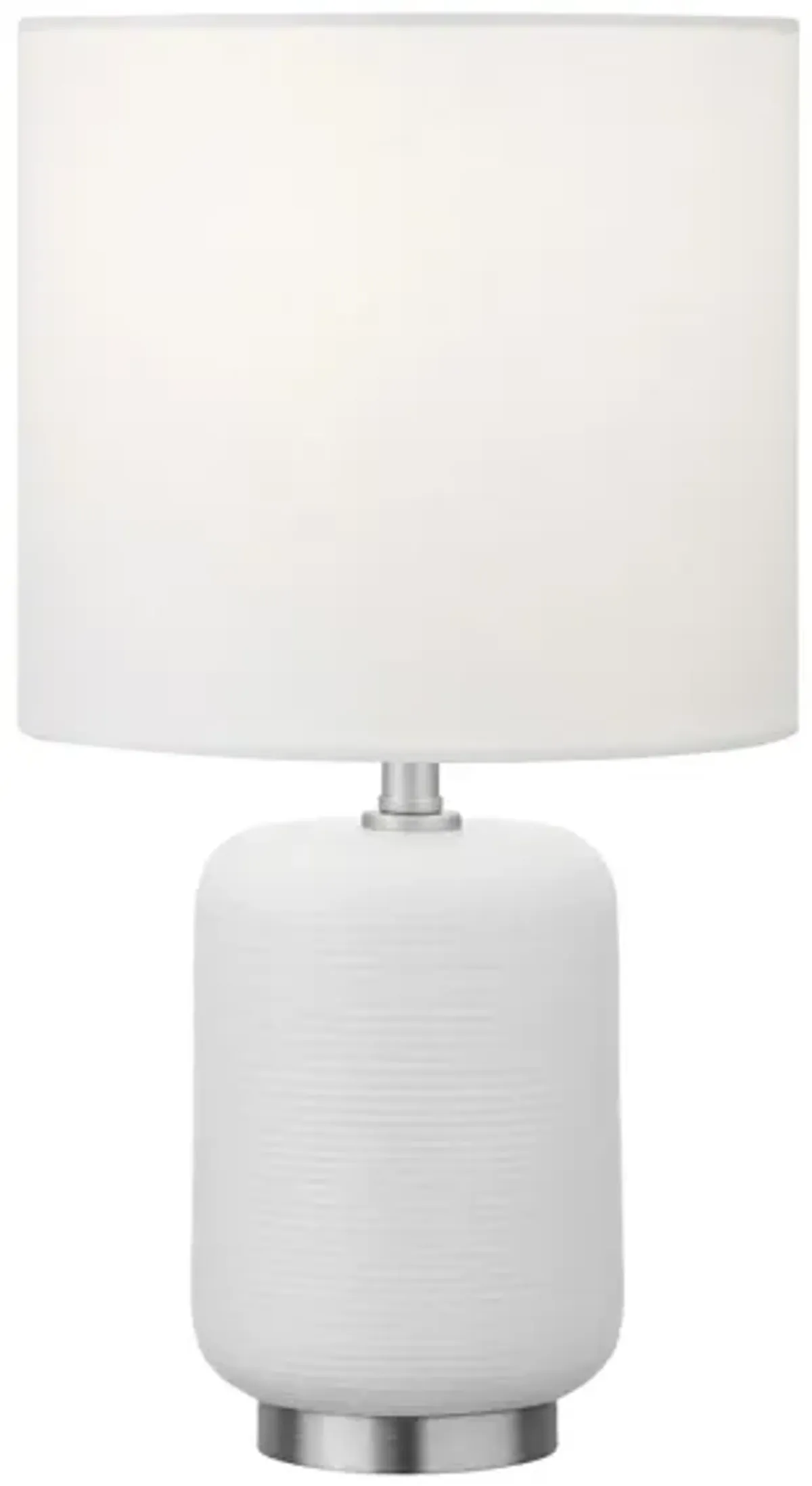 Apollo Mini Lamp in Matte White/Brushed Nickel by Hudson & Canal