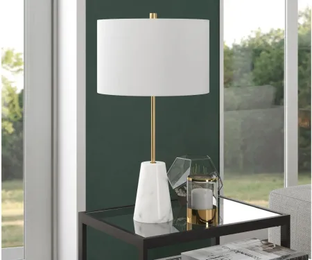 Killian Table Lamp in Brushed Brass/Marble by Hudson & Canal