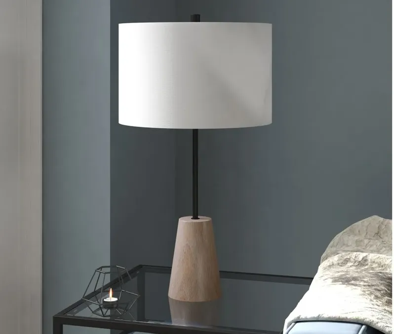 Killian Table Lamp in Matte Black/Limed Oak by Hudson & Canal