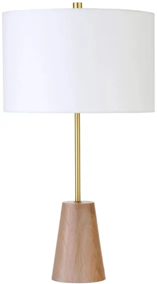 Killian Table Lamp in Brushed Brass/Limed Oak by Hudson & Canal