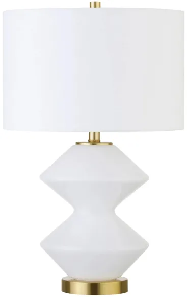 Caserta Table Lamp in Matte White/Brass by Hudson & Canal