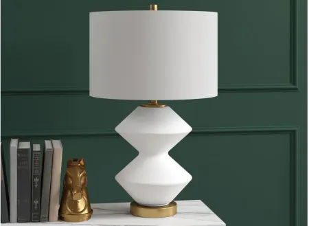 Caserta Table Lamp in Matte White/Brass by Hudson & Canal
