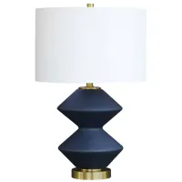 Caserta Table Lamp in Matte Navy/Brass by Hudson & Canal