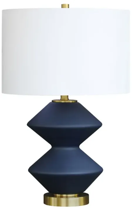 Caserta Table Lamp in Matte Navy/Brass by Hudson & Canal