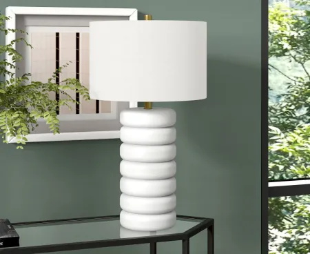 Zelda Table Lamp in Matte White/Brass by Hudson & Canal
