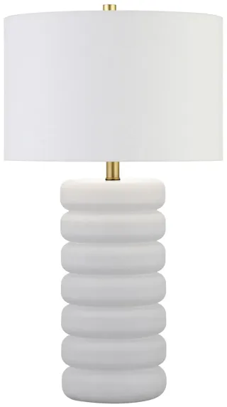 Zelda Table Lamp in Matte White/Brass by Hudson & Canal