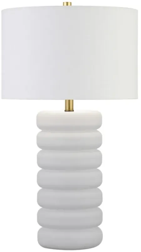 Zelda Table Lamp in Matte White/Brass by Hudson & Canal