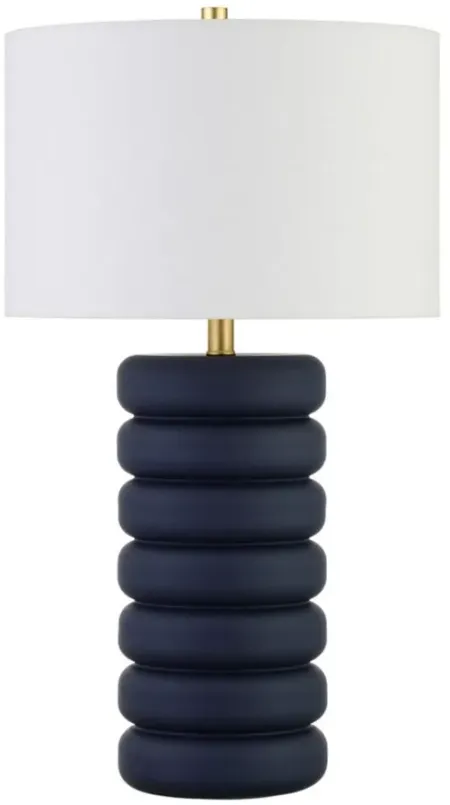 Zelda Table Lamp in Matte Navy/Brass by Hudson & Canal