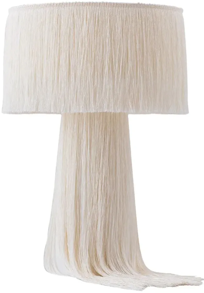 Atolla Tassel Table Lamp in Cream by Tov Furniture