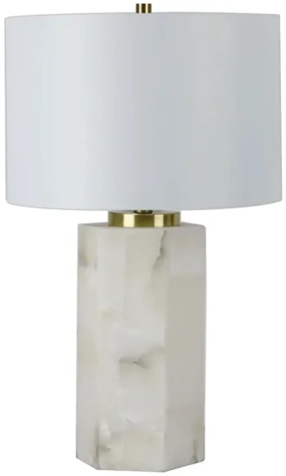 Alabaster Table Lamp with Night Light in Natural, Cream by Simon Blake Interiors