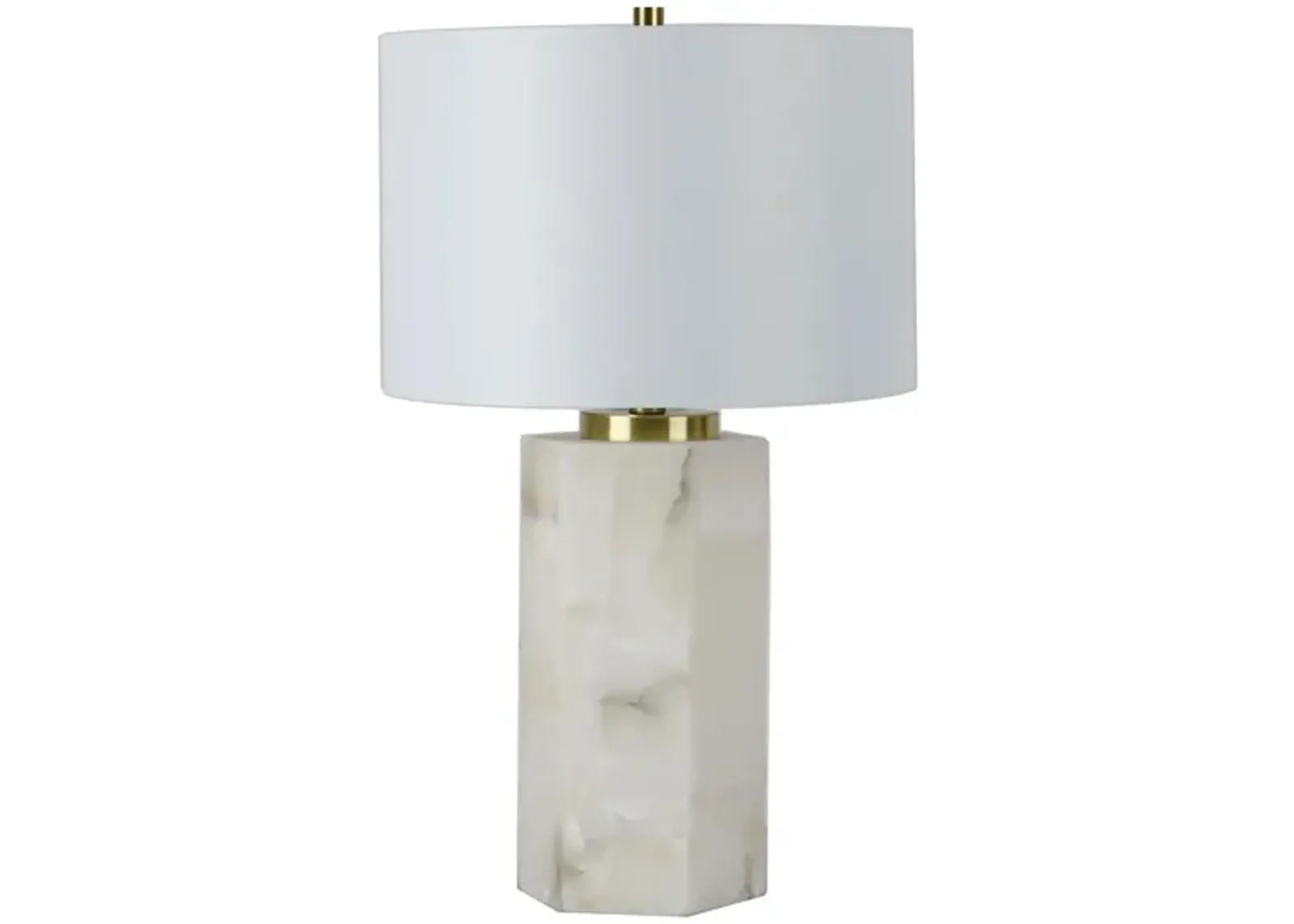 Alabaster Table Lamp with Night Light in Natural, Cream by Simon Blake Interiors