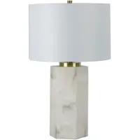 Alabaster Table Lamp with Night Light in Natural, Cream by Simon Blake Interiors