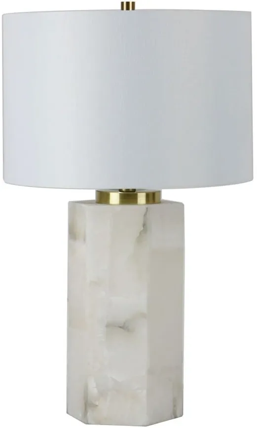 Alabaster Table Lamp with Night Light in Natural, Cream by Simon Blake Interiors