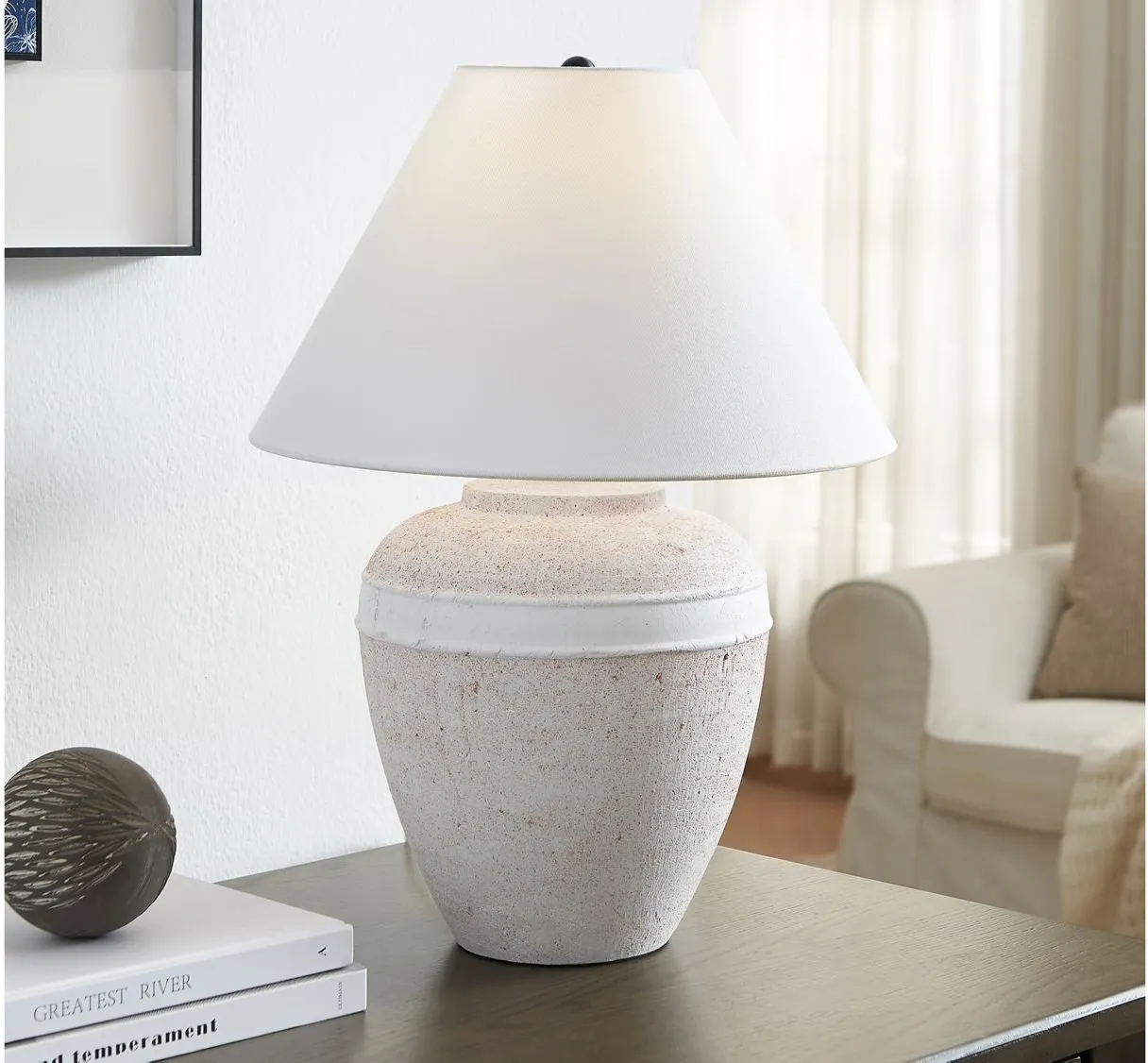 Chiara Table Lamp in White by Hudson & Canal