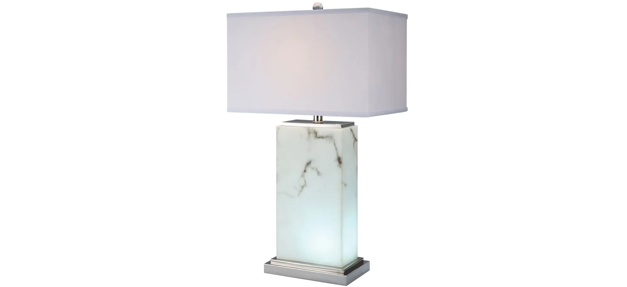 Manon Table Lamp w/ Night Light in White by Anthony California