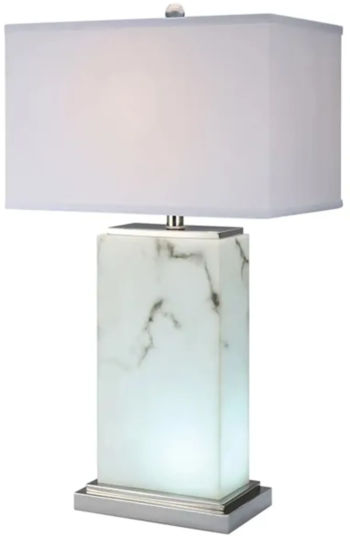 Manon Table Lamp w/ Night Light in White by Anthony California