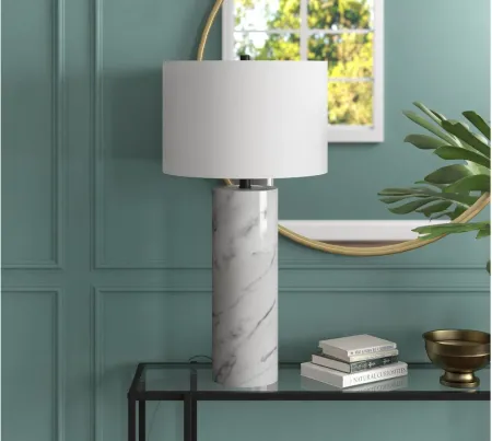Elise Table Lamp in Marble/Black by Hudson & Canal