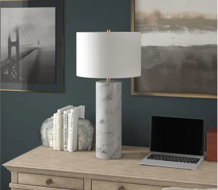 Elise Table Lamp in Marble/Brass by Hudson & Canal