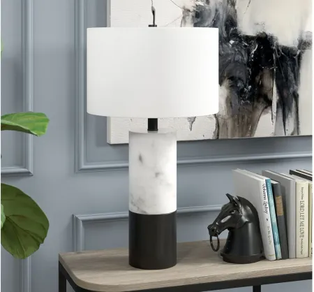 Liana Table Lamp in Marble/Black by Hudson & Canal