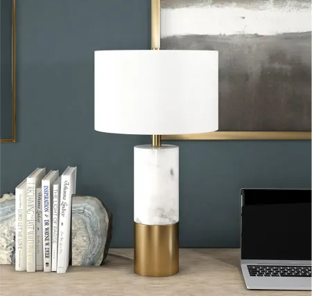 Liana Table Lamp in Marble/Brass by Hudson & Canal