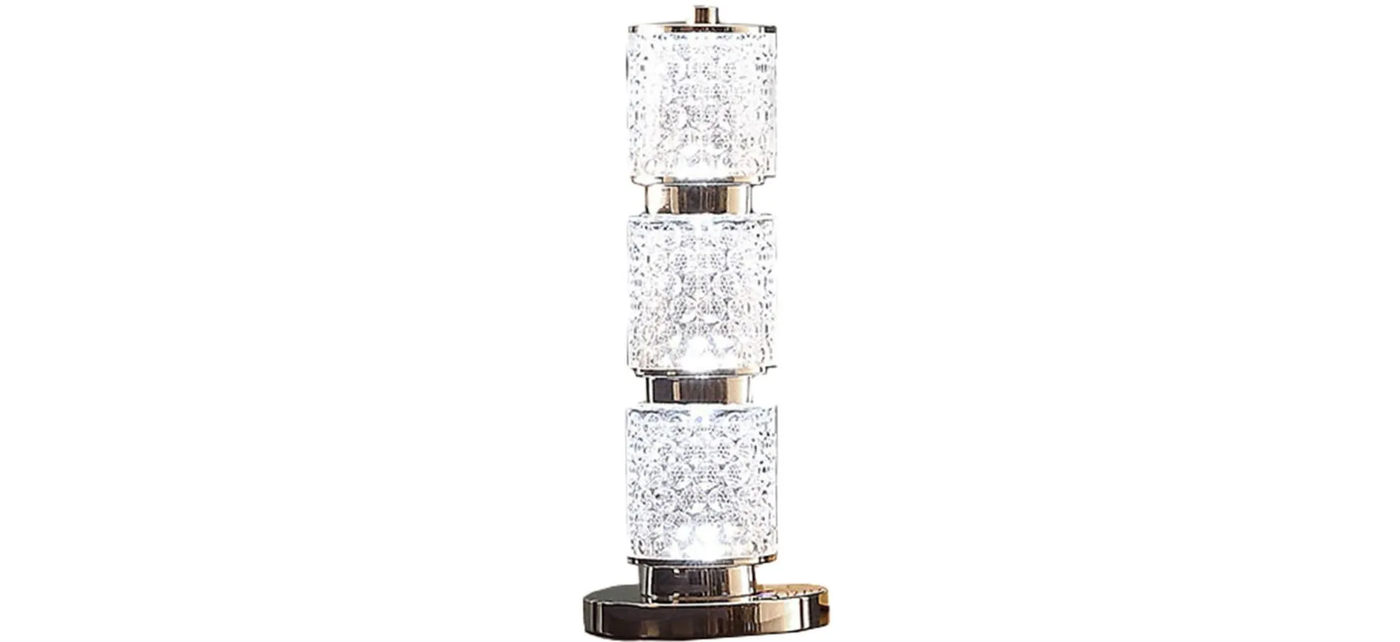 Galla Glass Table Lamp in Nickel by Anthony California