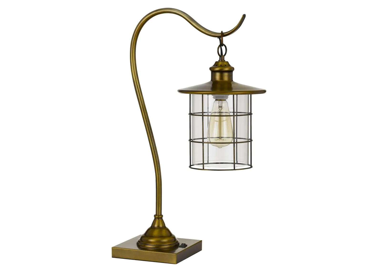 Silverton Arc Desk Lamp in Brushed Antique Brass by Cal Lighting