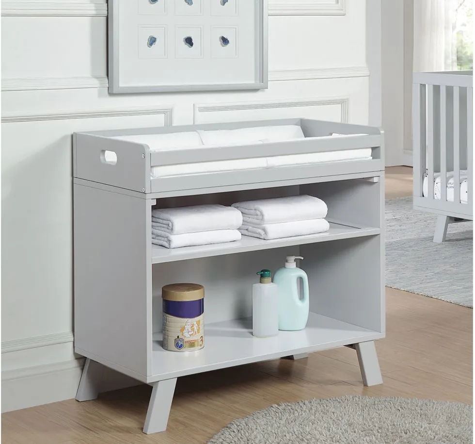 Livia Changing Table in Gray/Gray by Heritage Baby