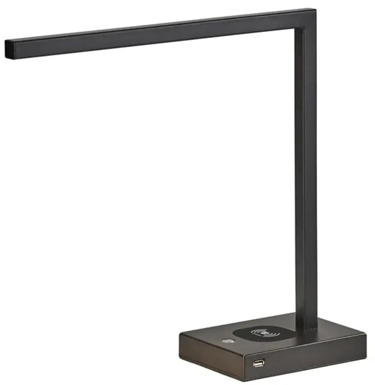 Aidan Wireless Charging LED Desk Lamp in Black by Adesso Inc