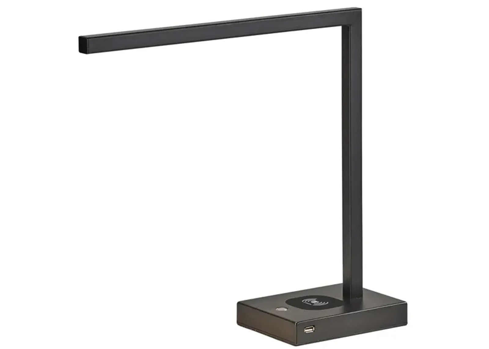 Aidan Wireless Charging LED Desk Lamp in Black by Adesso Inc