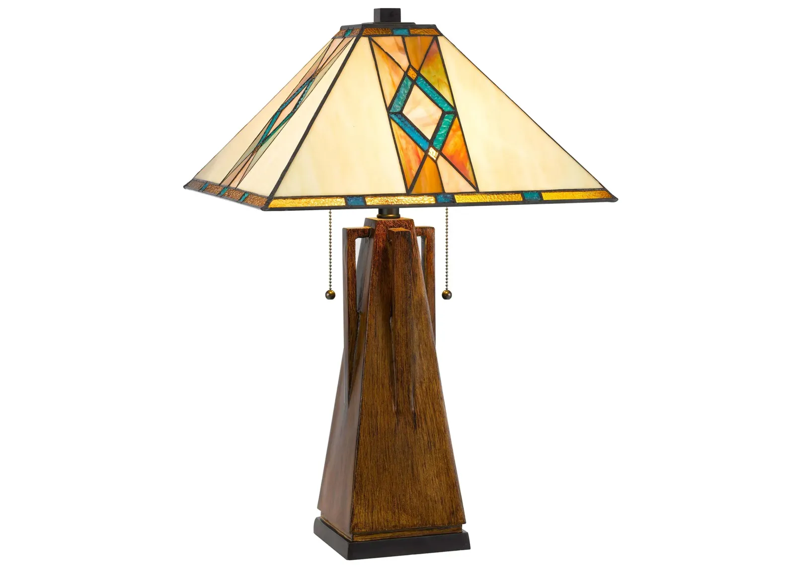 Tiffany Table Lamp in Wood by Cal Lighting