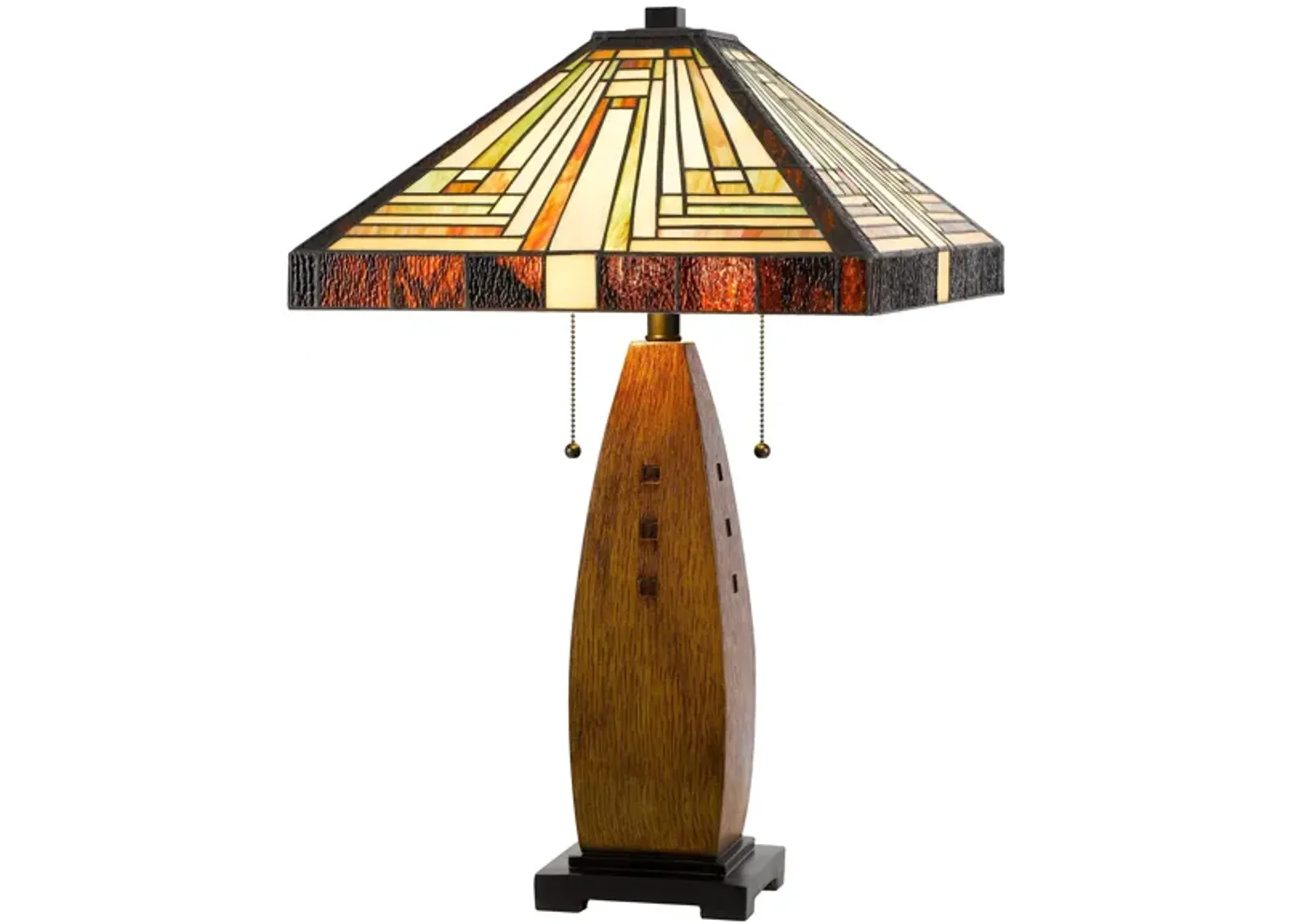 Tiffany Table Lamp in Faux Wood by Cal Lighting