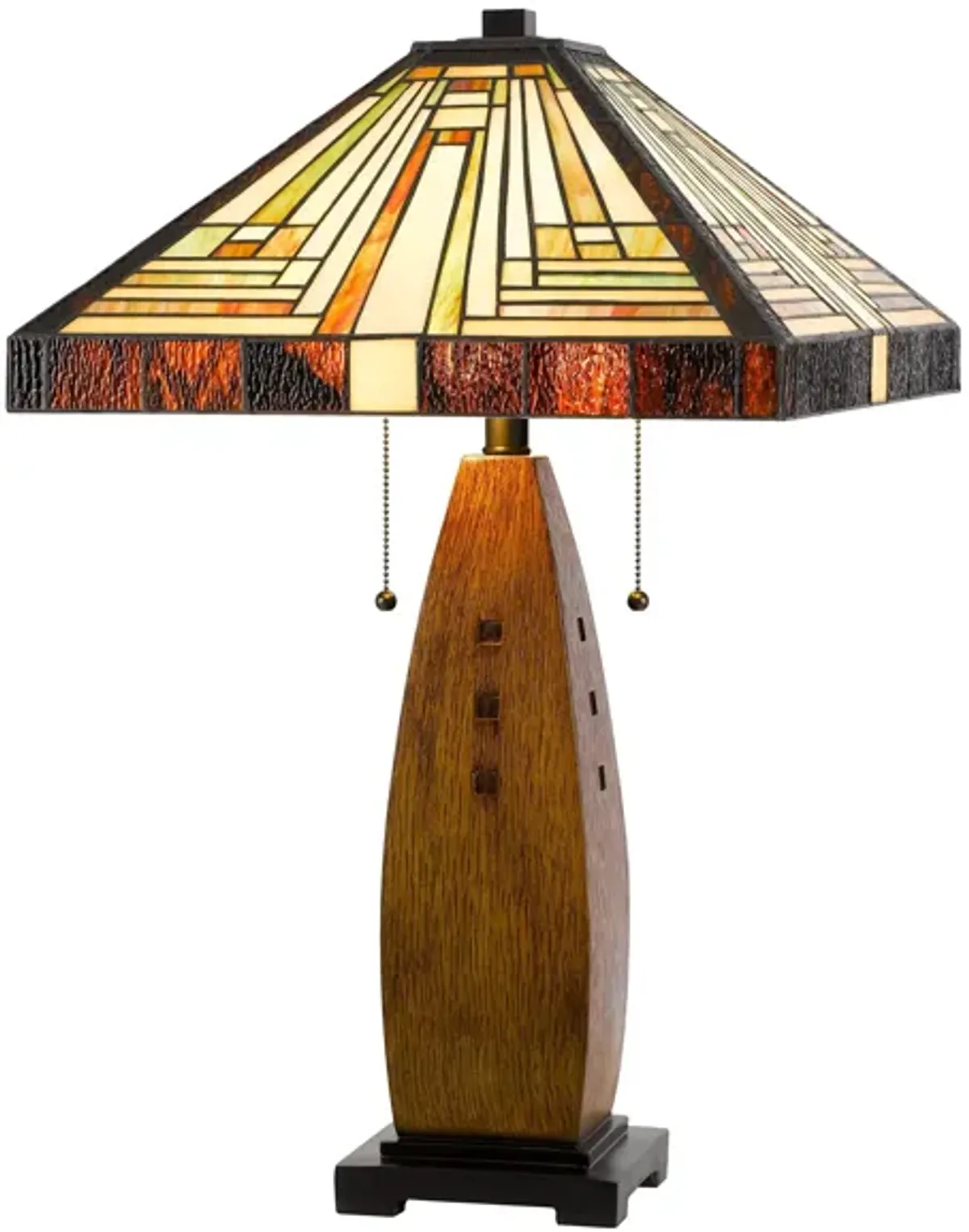 Tiffany Table Lamp in Faux Wood by Cal Lighting