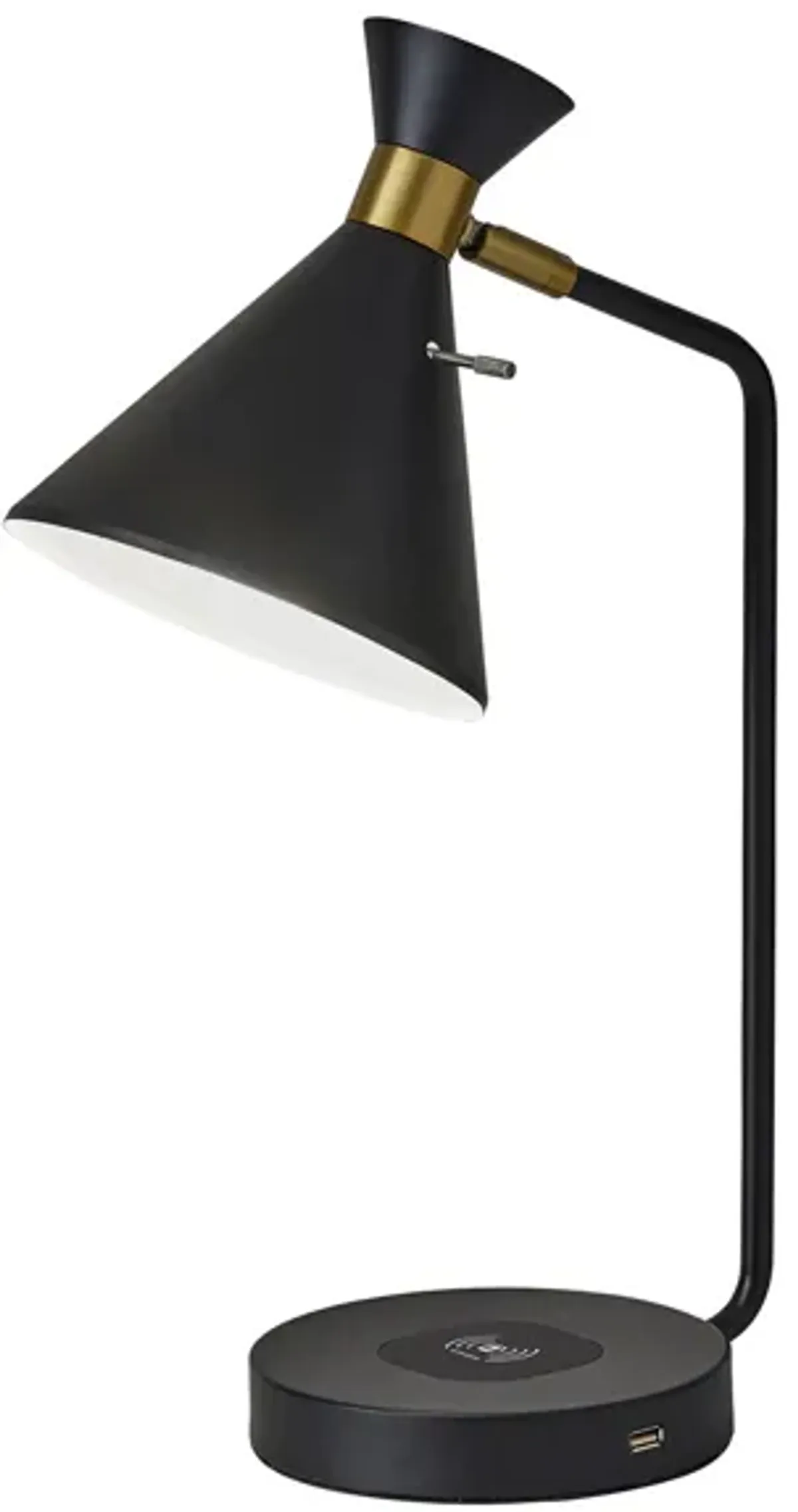 Maxine Wireless Charging Desk Lamp in Black by Adesso Inc