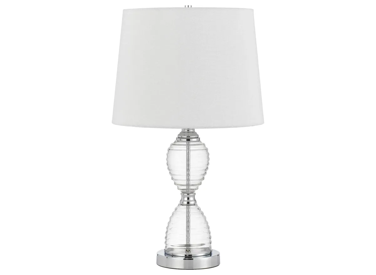 Eden Table Lamp in Brushed Steel/Clear by Cal Lighting