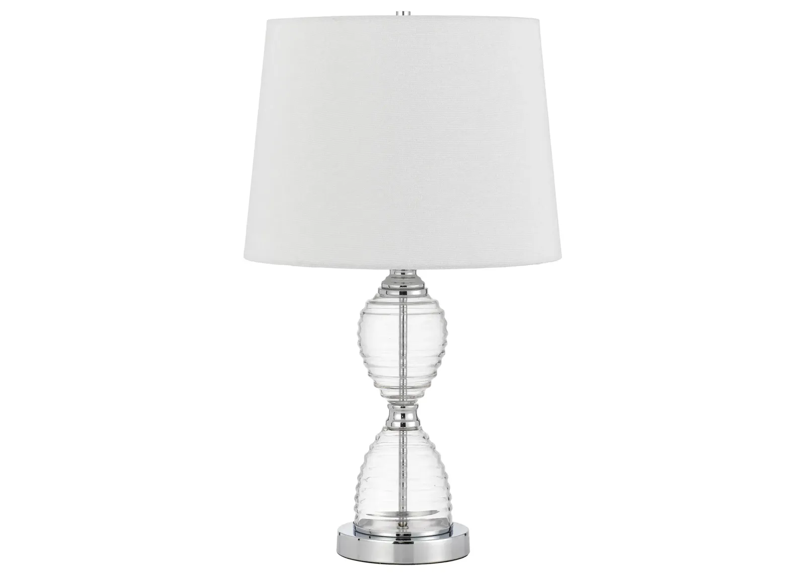 Eden Table Lamp in Brushed Steel/Clear by Cal Lighting