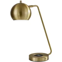 Emerson Table Lamp w/ Wireless Charging in Antiqued Brass by Adesso Inc