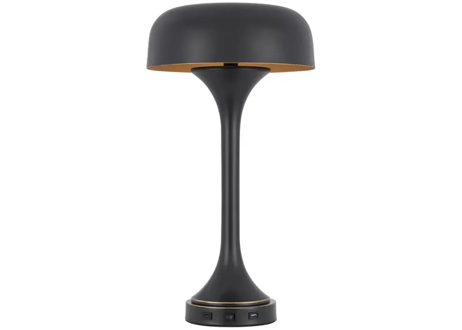 Mushroom Cloud Desk Lamp with USB in Dark Bronze by Cal Lighting